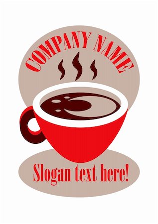 simsearch:400-05005441,k - Coffee Cup Sign Label place for company name and slogan Stock Photo - Budget Royalty-Free & Subscription, Code: 400-04821474