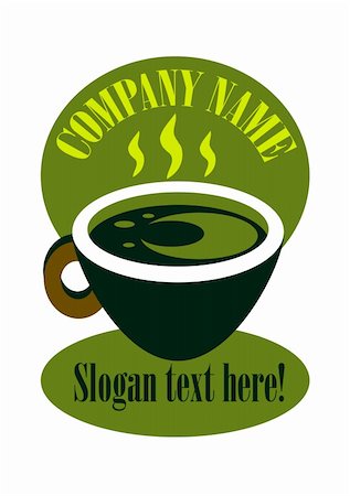 simsearch:400-04643797,k - Coffee Cup Sign Label place for company name and slogan Photographie de stock - Aubaine LD & Abonnement, Code: 400-04821470