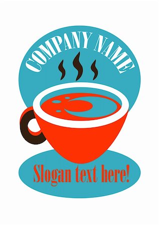 simsearch:400-06108590,k - Coffee Cup Sign Label place for company name and slogan Stock Photo - Budget Royalty-Free & Subscription, Code: 400-04821473