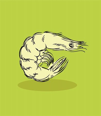 shrimp black - Shrimp vector illustration Stock Photo - Budget Royalty-Free & Subscription, Code: 400-04821576