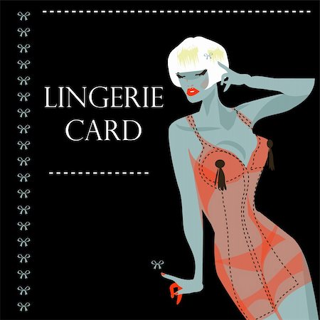 simsearch:400-04821712,k - lingerie card with beautiful sexy woman and ribbon. Background, banner, poster for shop Stock Photo - Budget Royalty-Free & Subscription, Code: 400-04821629