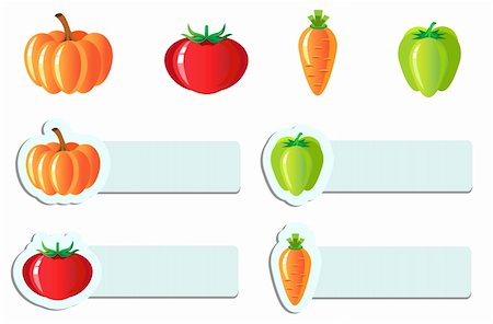 pumpkin leaf pattern - Vector shiny vegetables icon, sticker, label set Foto de stock - Super Valor sin royalties y Suscripción, Código: 400-04821640