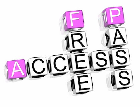 simsearch:400-06560539,k - 3D Access Crossword text on white background Photographie de stock - Aubaine LD & Abonnement, Code: 400-04821664