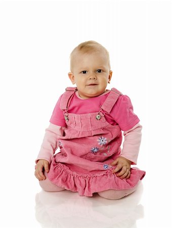 simsearch:400-06098679,k - Happy Toddler girl portrait isolated on white Fotografie stock - Microstock e Abbonamento, Codice: 400-04821686
