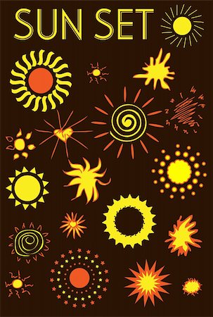 simsearch:400-04154451,k - big vector sun icons set, design elements Stock Photo - Budget Royalty-Free & Subscription, Code: 400-04821724