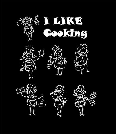 dinner plate graphic - cartoon cooking icons set, food & cook kids style design Foto de stock - Super Valor sin royalties y Suscripción, Código: 400-04821725