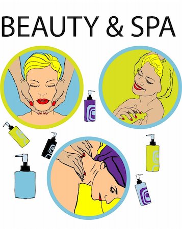 spa icon - beauty & spa icons, relax woman, vector sticker, fake emblem Stock Photo - Budget Royalty-Free & Subscription, Code: 400-04821723