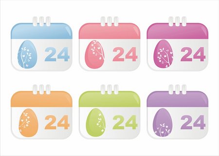 simsearch:400-04350939,k - set of 6 easter calendar icons Stock Photo - Budget Royalty-Free & Subscription, Code: 400-04821933