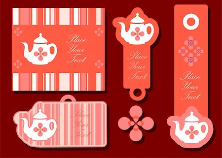 teapot tags emblems cards Photographie de stock - Aubaine LD & Abonnement, Code: 400-04822205