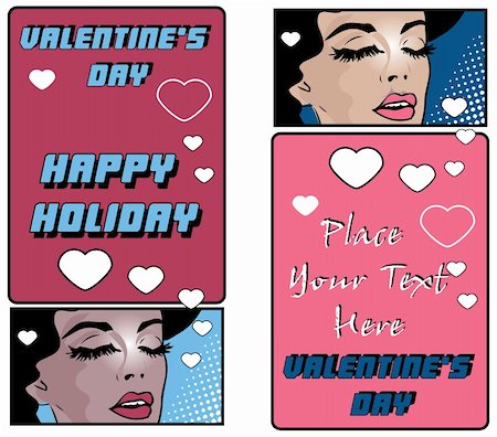 simsearch:400-05897209,k - valentine's day banners or cards Pop art retro style Photographie de stock - Aubaine LD & Abonnement, Code: 400-04822206