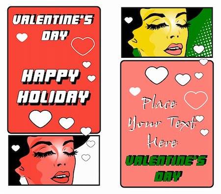 simsearch:400-05897209,k - valentine's day banners or cards Pop art retro style Photographie de stock - Aubaine LD & Abonnement, Code: 400-04822207