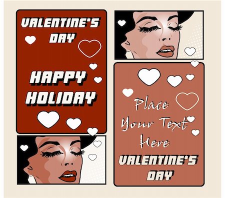 simsearch:400-05897209,k - valentine's day banners or cards Pop art retro style Photographie de stock - Aubaine LD & Abonnement, Code: 400-04822208