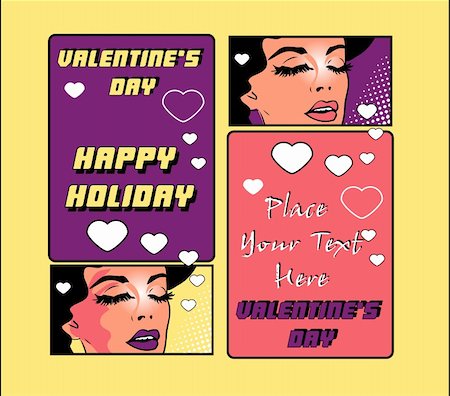simsearch:400-05897209,k - valentine's day banners or cards Pop art retro style Photographie de stock - Aubaine LD & Abonnement, Code: 400-04822210