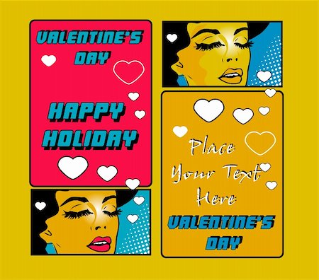 simsearch:400-05897209,k - valentine's day banners or cards Pop art retro style Photographie de stock - Aubaine LD & Abonnement, Code: 400-04822211
