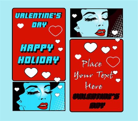 simsearch:400-05897209,k - valentine's day banners or cards Pop art retro style Photographie de stock - Aubaine LD & Abonnement, Code: 400-04822212
