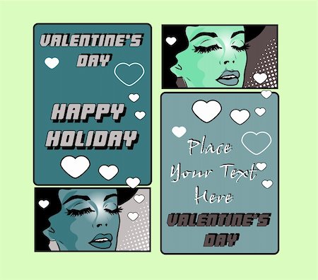 simsearch:400-05897209,k - valentine's day banners or cards Pop art retro style Photographie de stock - Aubaine LD & Abonnement, Code: 400-04822213