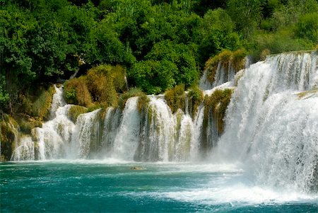 large waterfall and Mediterranean forest Stock Photo - Budget Royalty-Free & Subscription, Code: 400-04822473