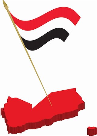 simsearch:400-05071010,k - Vector set containing the yemen 3d map and waving flag. Fully scalable vector, every object on different layer Stock Photo - Budget Royalty-Free & Subscription, Code: 400-04822538
