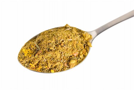 fenugreek - Crushed Asian spices in a spoon isolated on white background Stock Photo - Budget Royalty-Free & Subscription, Code: 400-04822660