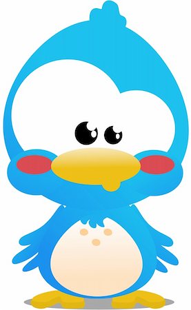 Cute little blue toon bird icon Foto de stock - Royalty-Free Super Valor e Assinatura, Número: 400-04822712
