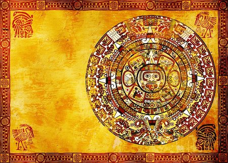 simsearch:400-04326809,k - Maya calendar on ancient wall. Horizontal background Foto de stock - Super Valor sin royalties y Suscripción, Código: 400-04823036