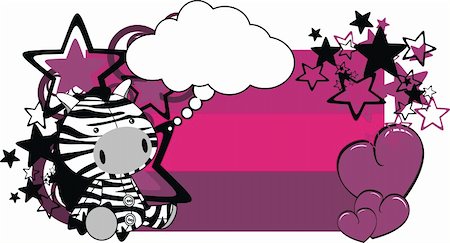 zebra plush card cartoon in vector format very easy to edit Stock Photo - Budget Royalty-Free & Subscription, Code: 400-04823479