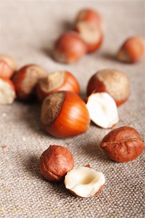 simsearch:400-05265990,k - tasty yummy hazelnut on canvas (close up) Stock Photo - Budget Royalty-Free & Subscription, Code: 400-04823613