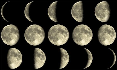 planetarium - the Moon with all phases during a month Photographie de stock - Aubaine LD & Abonnement, Code: 400-04823631