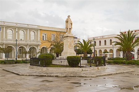 square people greece - The statue of Dionisios Solomos, the poet of the Greek anthem, in Zakynthos town Stock Photo - Budget Royalty-Free & Subscription, Code: 400-04834414
