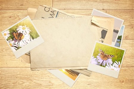 summer holiday frame - Memories. Sheet old paper and photos Stock Photo - Budget Royalty-Free & Subscription, Code: 400-04834475