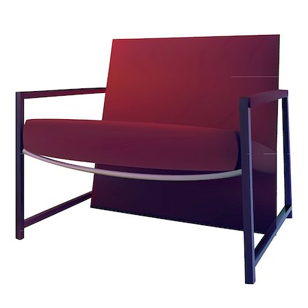 fthes (artist) - vector illustration of a cube shaped modern red chair Stockbilder - Microstock & Abonnement, Bildnummer: 400-04834568