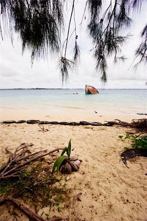 A shipwreck lies on the shore of Pangaimotu Island in Tonga - making it an ideal place to snorkel and dive. Stock Photo - Budget Royalty-Free & Subscription, Code: 400-04834601