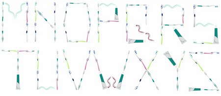 simsearch:400-04834843,k - M to Z letters made of toothbrushes and toothpaste Stock Photo - Budget Royalty-Free & Subscription, Code: 400-04834848