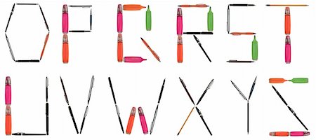 simsearch:400-04623628,k - Q to Z letters made of writing tools Stock Photo - Budget Royalty-Free & Subscription, Code: 400-04834851