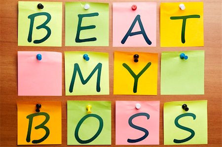 simsearch:400-04835143,k - Beat my boss made by post it Stock Photo - Budget Royalty-Free & Subscription, Code: 400-04835071