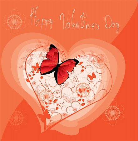 simsearch:400-07840610,k - Greeting card with floral heart Photographie de stock - Aubaine LD & Abonnement, Code: 400-04835509