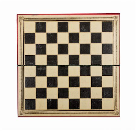 Top view of an antique chess board with wear and tear - shot in studio Foto de stock - Royalty-Free Super Valor e Assinatura, Número: 400-04835813