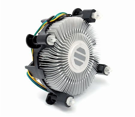 CPU cooler isolated on a white background Stock Photo - Budget Royalty-Free & Subscription, Code: 400-04835916