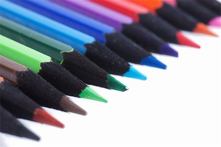 simsearch:400-04746804,k - Colored pencils isolated over white background Photographie de stock - Aubaine LD & Abonnement, Code: 400-04835996