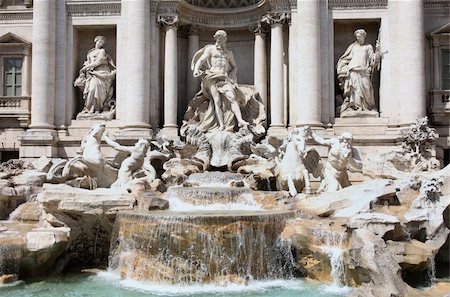 fontäne - The Trevi Fountain ( Fontana di Trevi ) in Rome, Italy Stock Photo - Budget Royalty-Free & Subscription, Code: 400-04836125