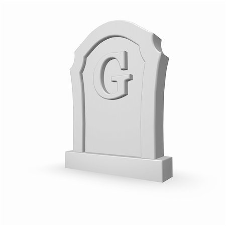 simsearch:400-06366826,k - gravestone with uppercase letter g on white background - 3d illustration Stock Photo - Budget Royalty-Free & Subscription, Code: 400-04836164
