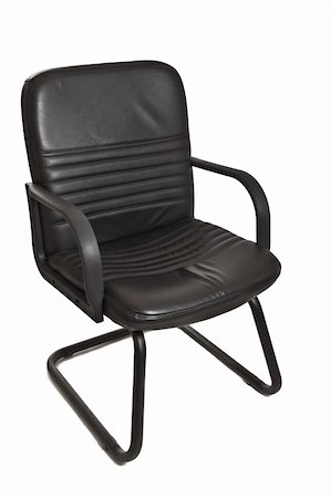 simsearch:400-05339355,k - black office chair with wheels on white background Fotografie stock - Microstock e Abbonamento, Codice: 400-04836288