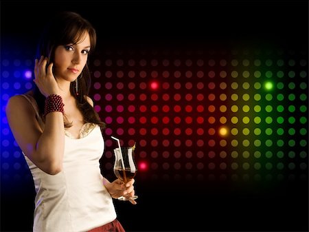fashion party night discotheque - beautiful girl with   cocktail Stock Photo - Budget Royalty-Free & Subscription, Code: 400-04836344