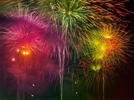 simsearch:400-04419970,k - Colorful Fire Work at night Stock Photo - Budget Royalty-Free & Subscription, Code: 400-04836497
