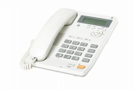 white office telephone on a white  background Stock Photo - Budget Royalty-Free & Subscription, Code: 400-04836681