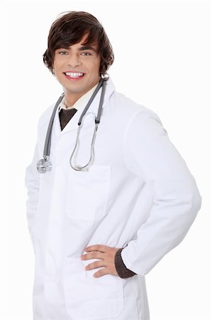 simsearch:400-04191693,k - Handsome, happy young doctor isolated on white background Stock Photo - Budget Royalty-Free & Subscription, Code: 400-04836699