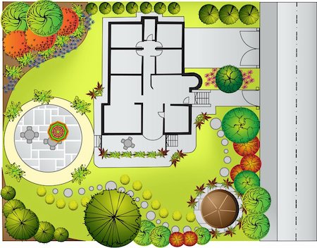 Plan of Landscape and Garden Stock Photo - Budget Royalty-Free & Subscription, Code: 400-04836997