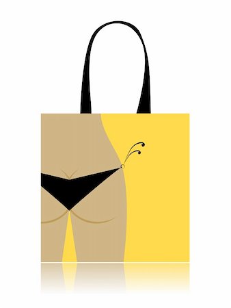 simsearch:400-04517075,k - Shopping bag design - bikini bottom Photographie de stock - Aubaine LD & Abonnement, Code: 400-04837186