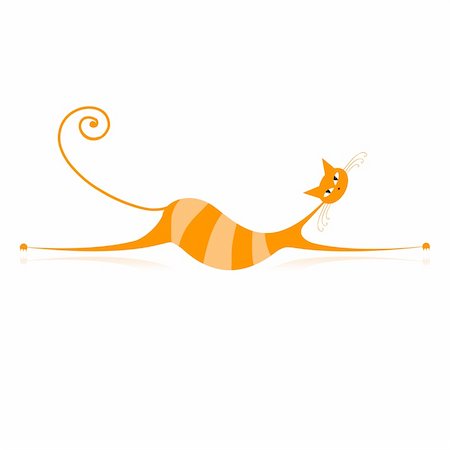 Graceful orange striped cat for your design Photographie de stock - Aubaine LD & Abonnement, Code: 400-04837191