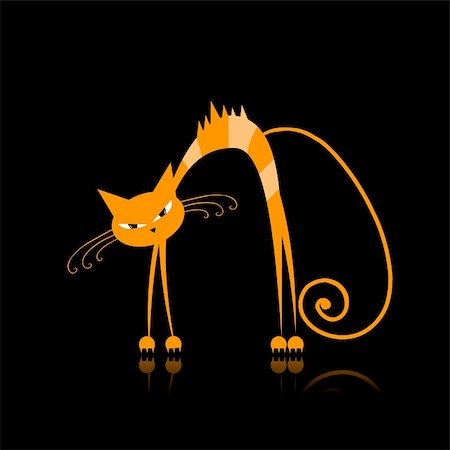 simsearch:400-05144395,k - Angry orange striped cat for your design Foto de stock - Super Valor sin royalties y Suscripción, Código: 400-04837208